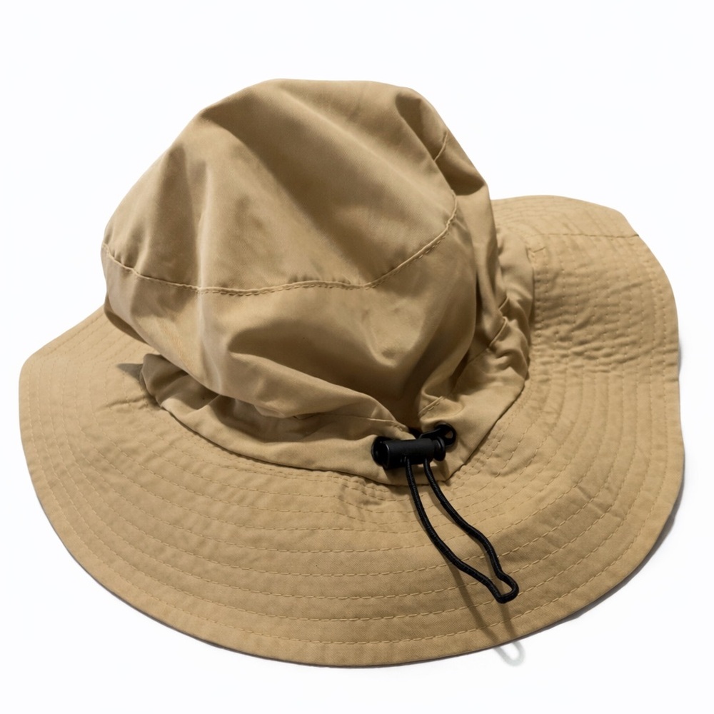 Tan MensBucket Hat with Adjustable Cord